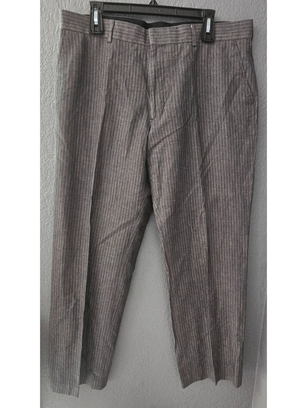 Men's Express Design Studio Producer Style Dressy Pants Striped Gray Size 36 L32